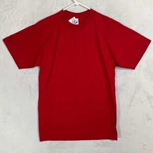 NWT Vintage Russell Jerzees Red Blank Single‎ Stitch T Shirt Sz L USA Deadstock